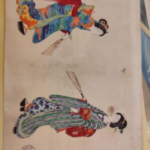 Authentic Genuine Ukiyo-E Woodblock Print By Chikanobu Yoshu "ladies"