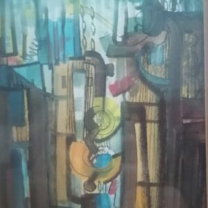 Listed Artist Osvaldo Gutierrez (1917–1997) Watercolor Painting. Signed