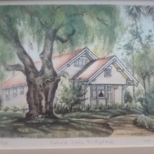 Vintage Lithograph Print Of Richard Nixon Birthplace. By Inige Elbourne, Signed.