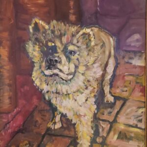 Anthony Thieme  Untitled Dog Portrait 24x29 Oil on Canvas
